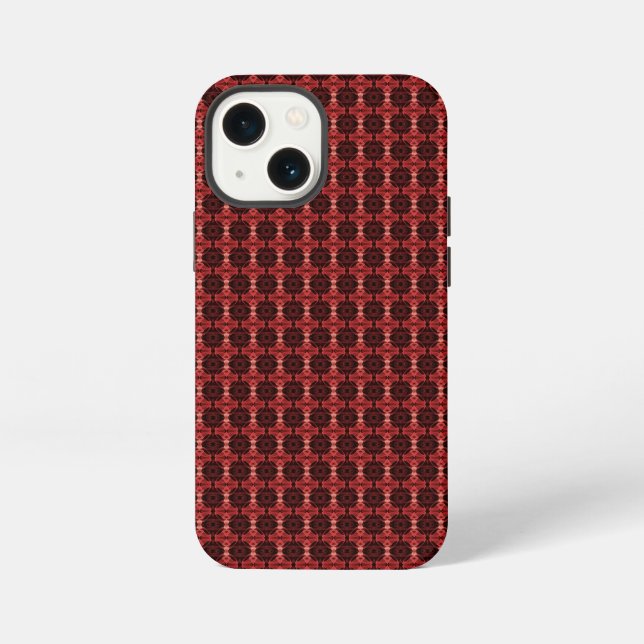 Abstraktes rotes und schwarzes Muster iPhone Hülle (Rückseite)