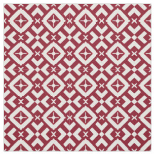 Abstraktes rotes und weißes geometrisches Muster Stoff