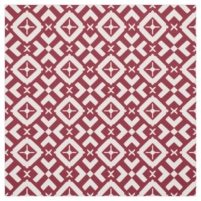 Abstraktes rotes und weißes geometrisches Muster Stoff (Muster)