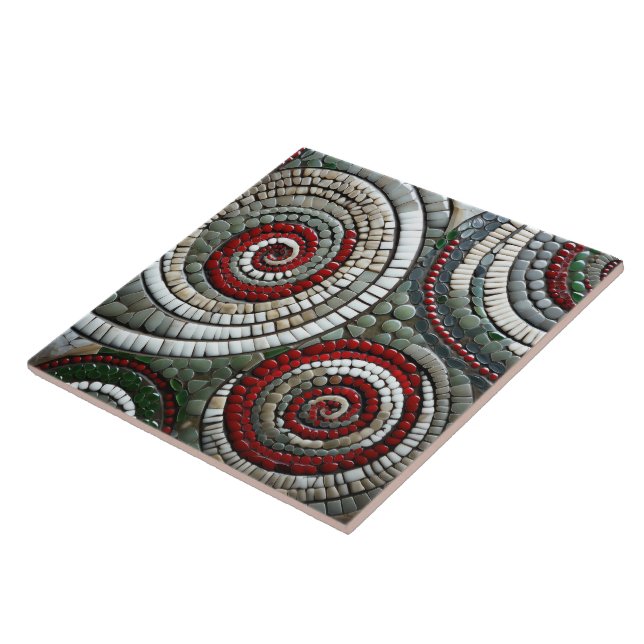 Abstraktes Rotweihnachtsmuster Fliese (Seite)