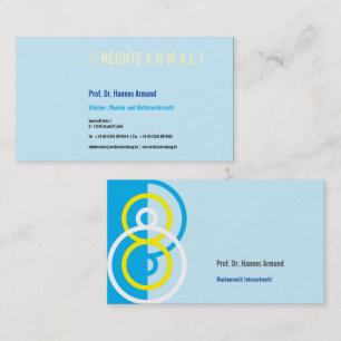 Abstraktes rundes Logo blaue gelbe Visitenkarte