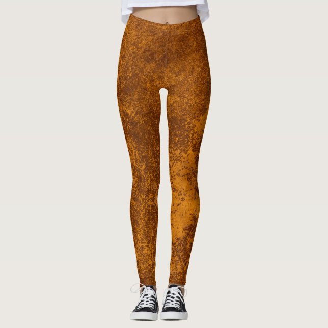 Abstraktes rustikales Goldpapier Leggings (Vorderseite)