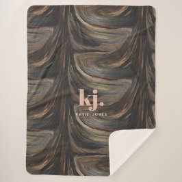 Abstraktes Rustikales Holzkörnmuster Monogramm Sherpadecke