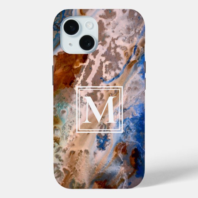 Abstraktes Sandstrand-Muster Wasserschaum-Monogram Case-Mate iPhone Hülle (Rückseite)