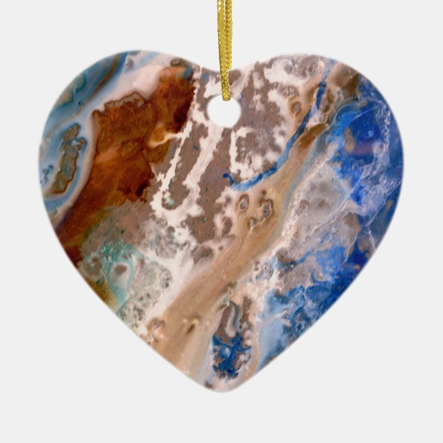 Abstraktes Sandstrandmuster mit Schaumwasser Keramikornament (Vorne)