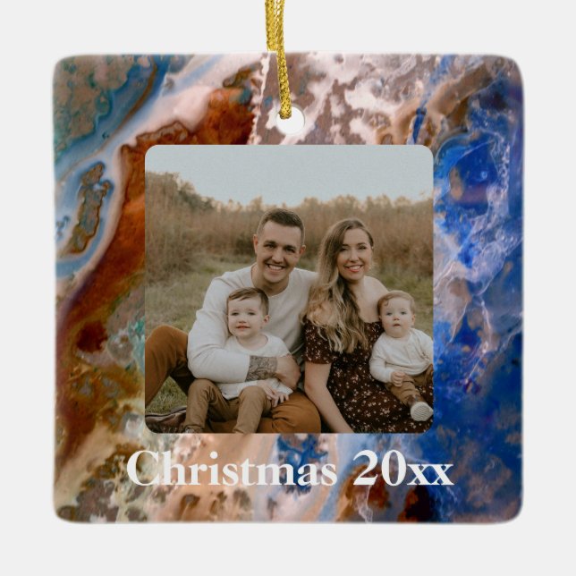 Abstraktes Sandstrandmuster mit Schaumwasser Keramikornament (Vorderseite)