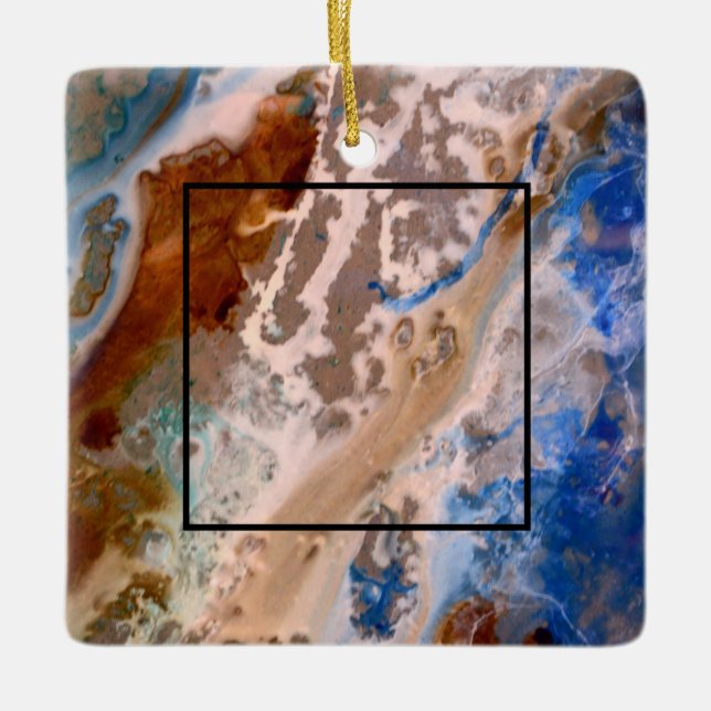 Abstraktes Sandstrandmuster mit Schaumwasser Keramikornament (Vorderseite)