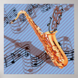 Abstraktes saxophone Poster