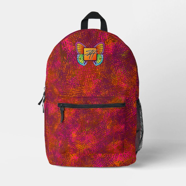 Abstraktes Schachbrett-Design Bedruckter Rucksack (Vorderseite)