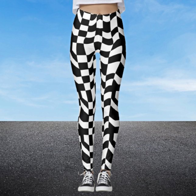 Abstraktes Schachbrett Gemusterte Leggings - Kunst (Von Creator hochgeladen)