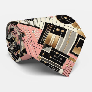 Abstraktes Schaltbrett - Retro Mid Century Modern  Krawatte