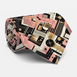 Abstraktes Schaltbrett - Retro Mid Century Modern Krawatte