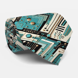 Abstraktes Schaltbrett - Retro Mid Century Modern Krawatte