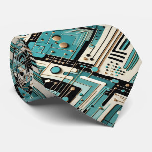Abstraktes Schaltbrett - Retro Mid Century Modern  Krawatte