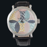 Abstraktes Schaltmuster Armbanduhr<br><div class="desc">Abstraktes Kreismuster Künstler: Grace Popp. Bild-ID: 150359D.</div>