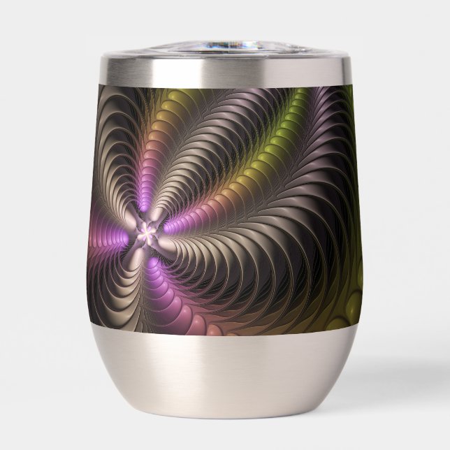 Abstraktes schlankes, buntes 3D-Fraktal (Vorderseite)