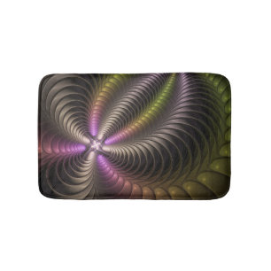 Abstraktes schlankes, buntes 3D-Fraktal Badematte
