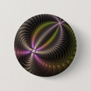 Abstraktes schlankes, buntes 3D-Fraktal Button