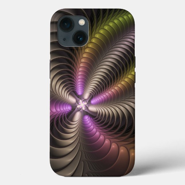 Abstraktes schlankes, buntes 3D-Fraktal Case-Mate iPhone Hülle (Rückseite)