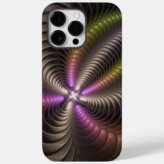 Abstraktes schlankes, buntes 3D-Fraktal Case-Mate iPhone Hülle (Rückseite)