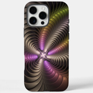 Abstraktes schlankes, buntes 3D-Fraktal iPhone 16 Pro Max Hülle