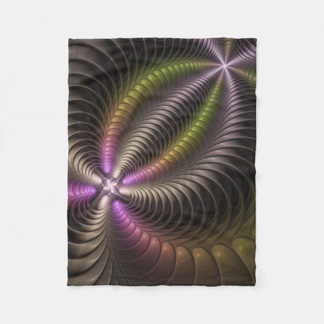 Abstraktes schlankes, buntes 3D-Fraktal Fleecedecke (Vorderseite)