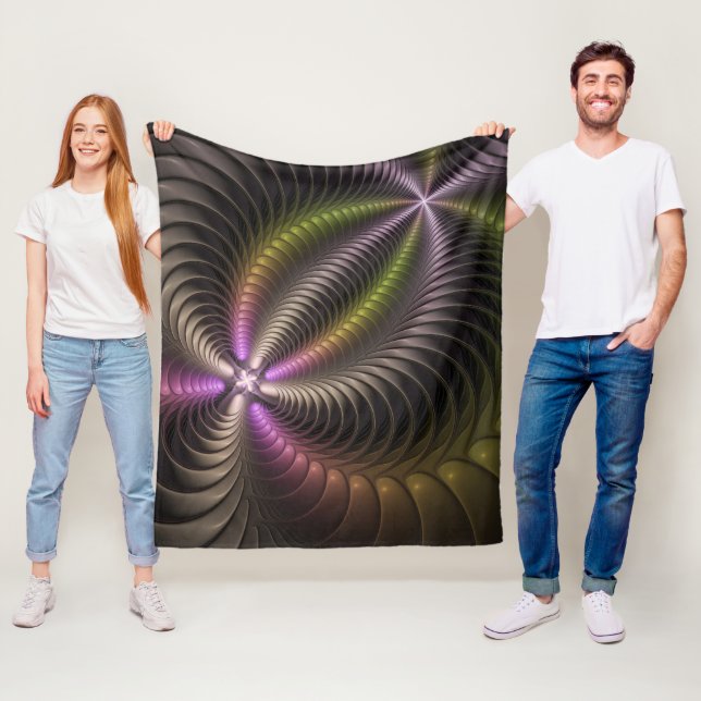 Abstraktes schlankes, buntes 3D-Fraktal Fleecedecke (Beispiel)