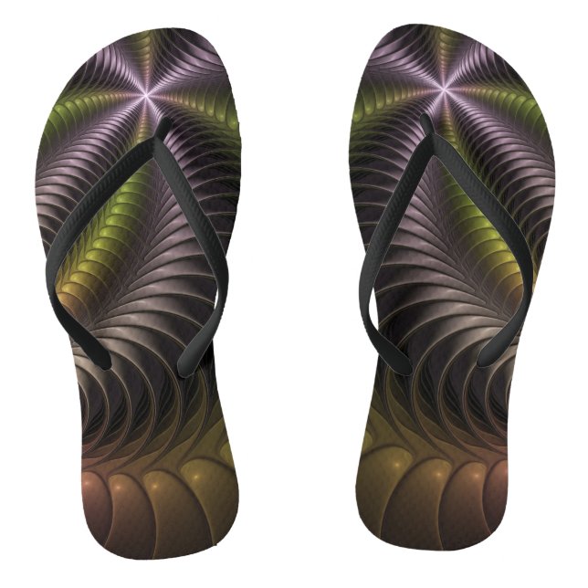 Abstraktes schlankes, buntes 3D-Fraktal Flip Flops (Fußbett)