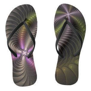 Abstraktes schlankes, buntes 3D-Fraktal Flip Flops