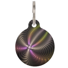 Abstraktes schlankes, buntes 3D-Fraktal Haustiermarke