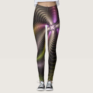 Abstraktes schlankes, buntes 3D-Fraktal Leggings