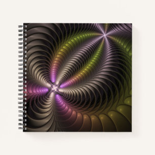 Abstraktes schlankes, buntes 3D-Fraktal Notizbuch