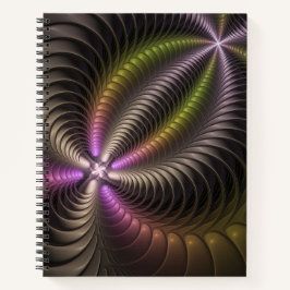 Abstraktes schlankes, buntes 3D-Fraktal Notizbuch