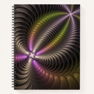 Abstraktes schlankes, buntes 3D-Fraktal Notizbuch