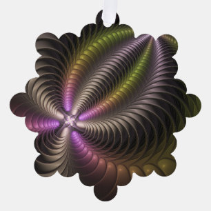 Abstraktes schlankes, buntes 3D-Fraktal Ornament Karte
