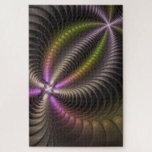 Abstraktes schlankes, buntes 3D-Fraktal Puzzle