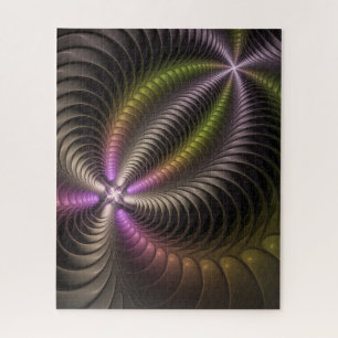 Abstraktes schlankes, buntes 3D-Fraktal Puzzle