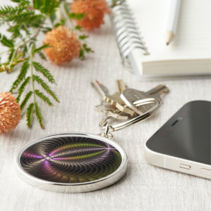 Abstraktes schlankes, buntes 3D-Fraktal Schlüsselanhänger