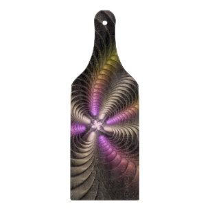 Abstraktes schlankes, buntes 3D-Fraktal Schneidebrett