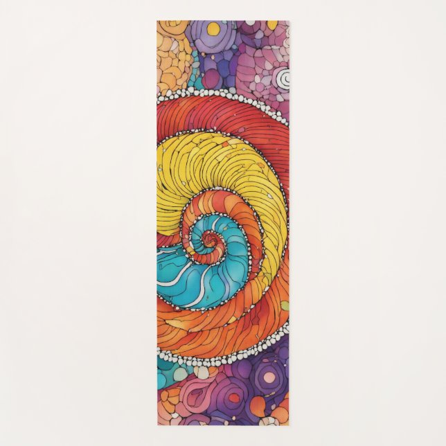 Abstraktes Schnecken Muster, multicolor Yogamatte (Vorderseite)