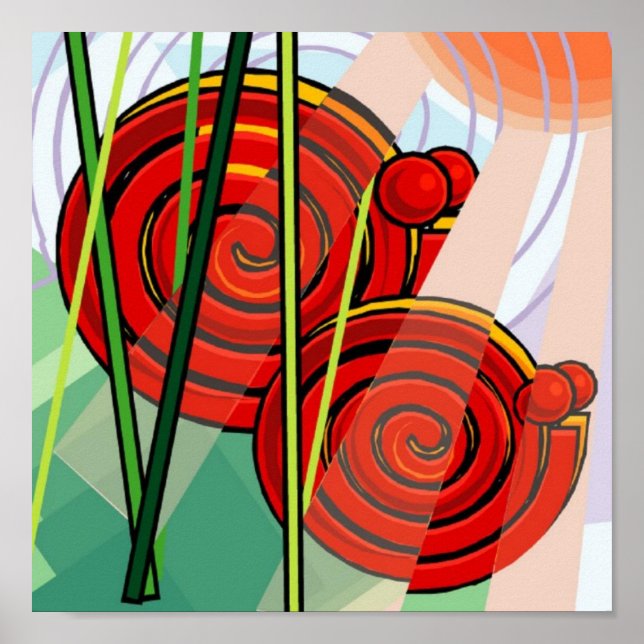 Abstraktes Schneckenposter 15x15 Poster (Vorne)