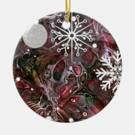 Abstraktes Schneeglocken-Weihnachtsbaumanhänger Keramik Ornament