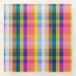 Abstraktes schottisches kariertes glasuntersetzer
