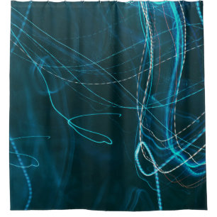 Abstraktes Schwarz-Blau-Bild Duschvorhang