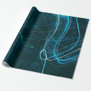 Abstraktes Schwarz-Blau-Bild Geschenkpapier