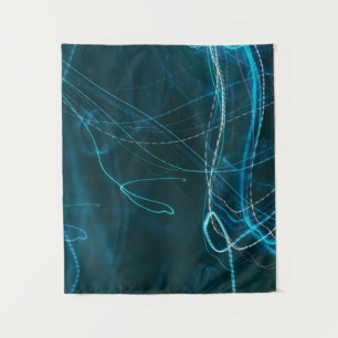 Abstraktes Schwarz-Blau-Bild Wandteppich