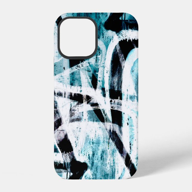 Abstraktes Schwarz-Blau-Graffiti Case-Mate-iPhone iPhone Hülle (Rückseite)