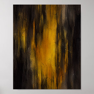 Abstraktes Schwarz-Gold-Muster Poster