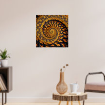 Abstraktes Schwarz-Gold-Spiral-Fraktal