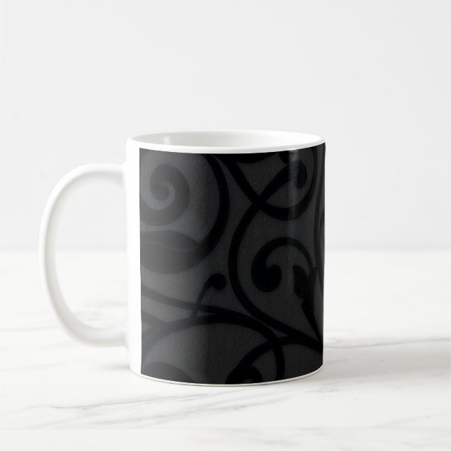 Abstraktes Schwarz-Muster mit eigenem Schwenken Kaffeetasse (Links)